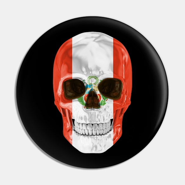 Peru Flag Skull - Gift for Peruvian With Roots From Peru Pin by Country Flags