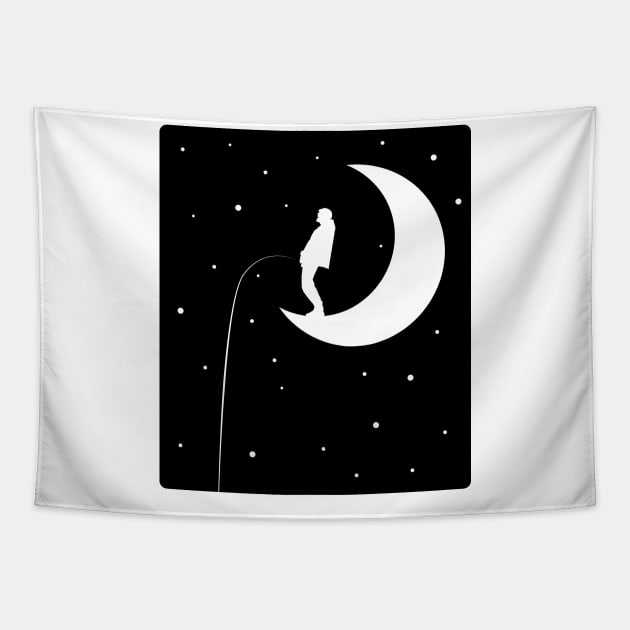 Man on the moon Tapestry by vanpaul54