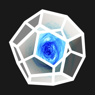 Galaxy space geometry concept: blue Platonic solid T-Shirt