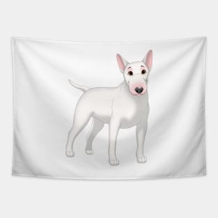 White Bull Terrier Dog Tapestry