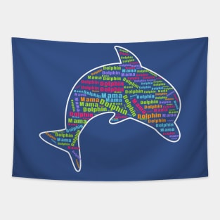 Colourful funny dolphin Tapestry