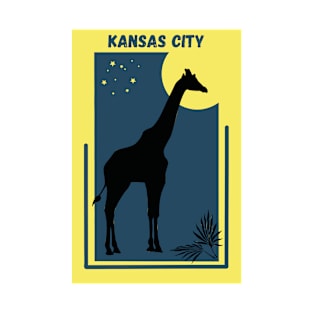 Kansas City in Missouri, United States - Zoo Destination Vintage Style Geometric Modern Poster T-Shirt