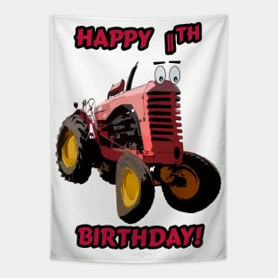 Happy 11th birthday tractor design Tapestry