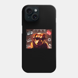 DJ BULLDOG VIBING TO MUSIC WITH MUSIC ELEMENTS AND GRID. Phone Case