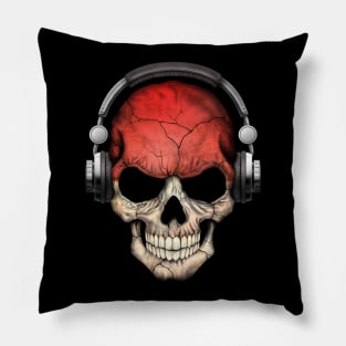 Dark Skull Deejay with Indonesian Flag Pillow