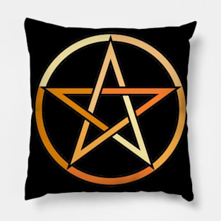 Orange Pentagram Pentacle Pillow