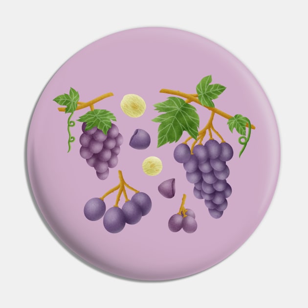 Grapes Pin by CleanRain3675