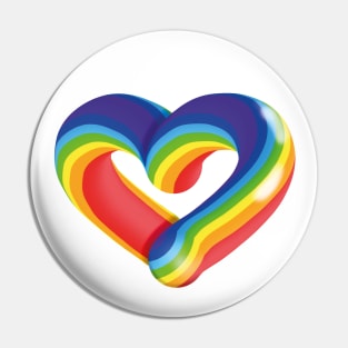 3D Bubble Rainbow Gay Pride Flag Love Heart Shape Pin