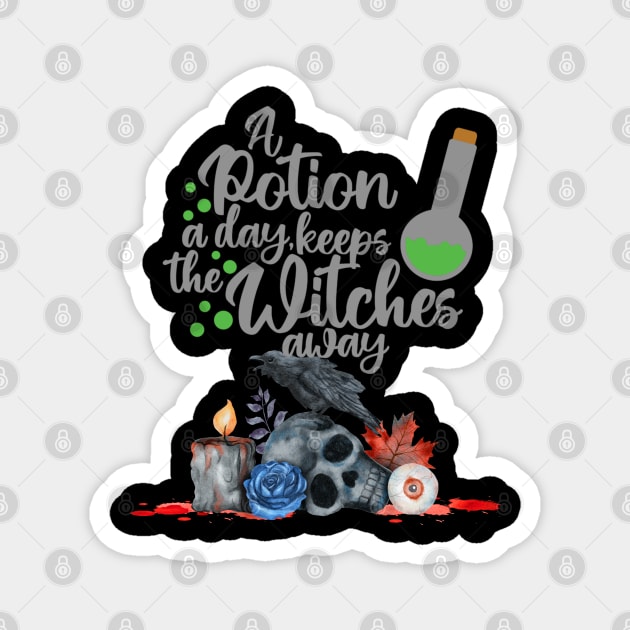 Halloween Potion Witch Away Magnet by KZK101