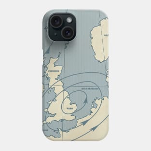 Meteorological Weather map of Europe Phone Case