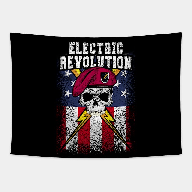 Electric Revolution i : Tesla EV : Electric Engineer Tapestry by EYECHO