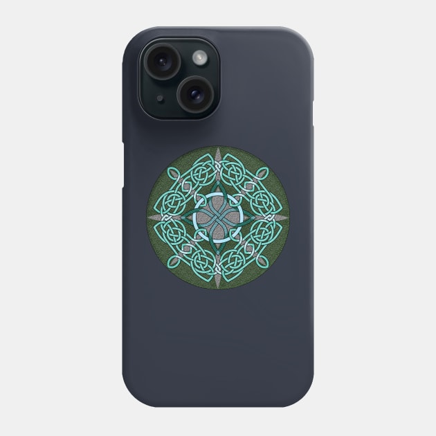 Green Celtic Shield Apirl 2024 Phone Case by The Knotty Works