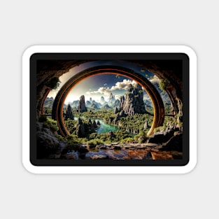 Abandoned Portal on an Alien World - Landscape Magnet