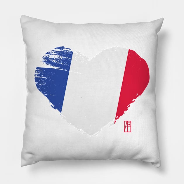 I love my country. I love France. I am a patriot. In my heart, there is always the flag of France. Pillow by ArtProjectShop