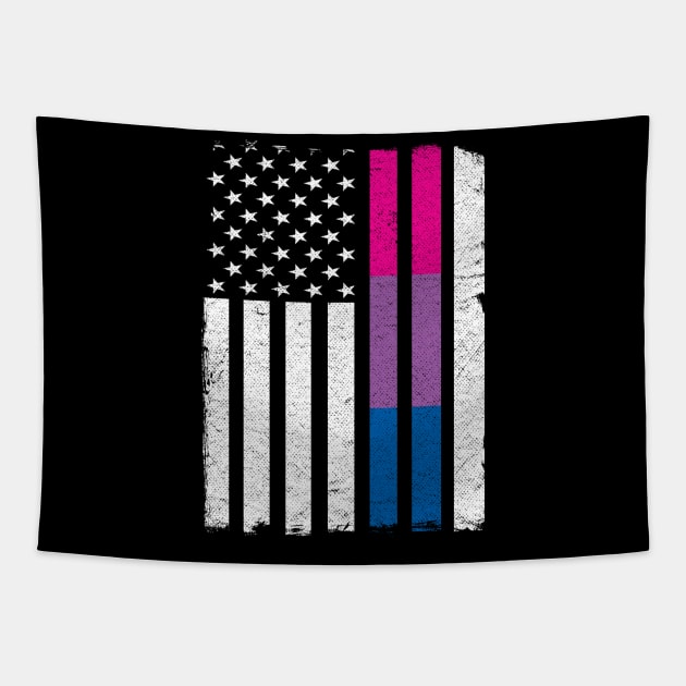 US Flag American LGBT Bisexual Funny Bi Pride Tapestry by Kuehni
