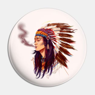 Native American Indian Girl Pin