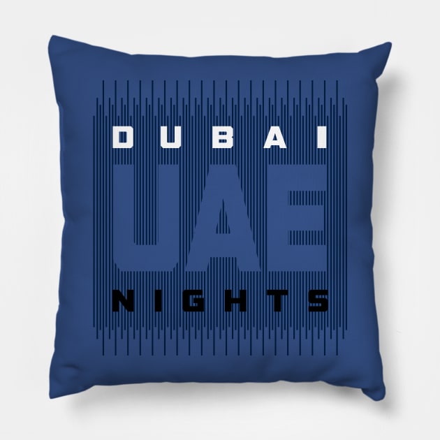 Dubai UAE Nights Pillow by DreamsofDubai