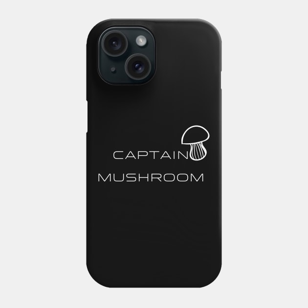 Captain Mushroom Typography White Design Phone Case by Stylomart