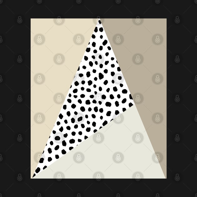 Geometric Polka Dot, Black and Neutral by OneThreeSix