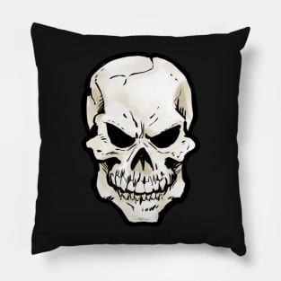 SKULL (on black) Pillow