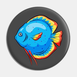 Tropical Fish Cartoon Illustration Goldfish Design Pin