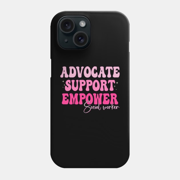 Groovy Advocate Support Empower Social Worker Graduation Phone Case by Flow-designs