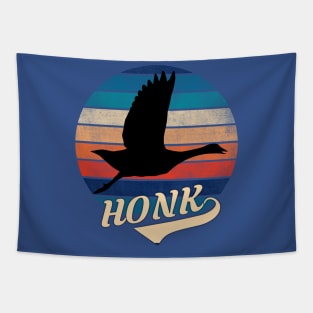 Goose Honk Retro Sunset Tapestry