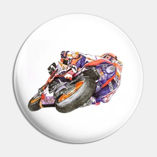 Ballpoint Sketching MotoGP Team No 93 Pin