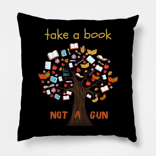 End gun violence. Take a book, not a gun! Pillow by Pictonom