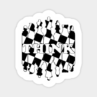 Chess Retro Sunset Think Active Magnet