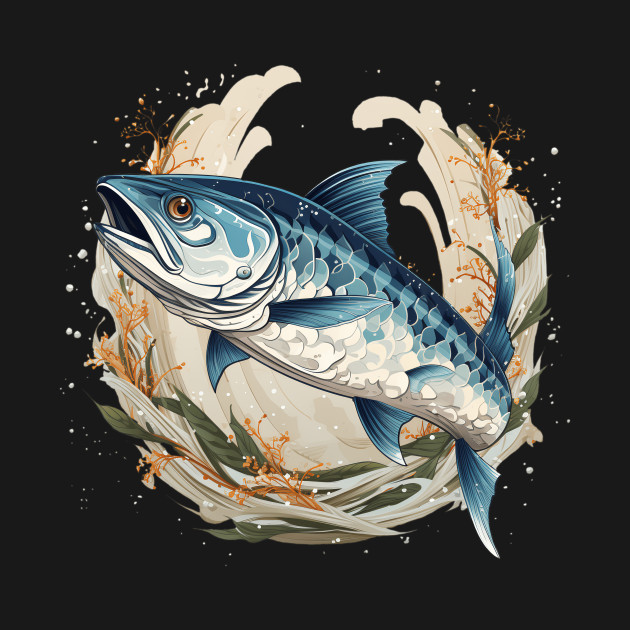 Hokusai’s Barracuda Symphony: A Brushstroke of Power by Ocean’s Buddy