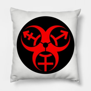 Trans Biohazard - Black Circle Pillow
