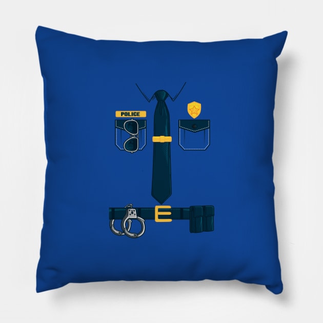 Police Officer Gift Police Uniform Costume Halloween Pillow by captainmood