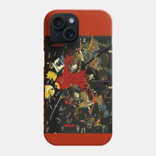 FINAL ATTACK,SAMURAI KUSUNOKI MASATSURA IS FIGHTING UNDER A HAIL OF ARROWS FROM THE ENEMY TROOP Phone Case