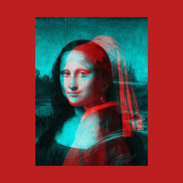 Monna Lisa with a Pearl Earring Interactive Red&Blue Filter by RedAndBlue