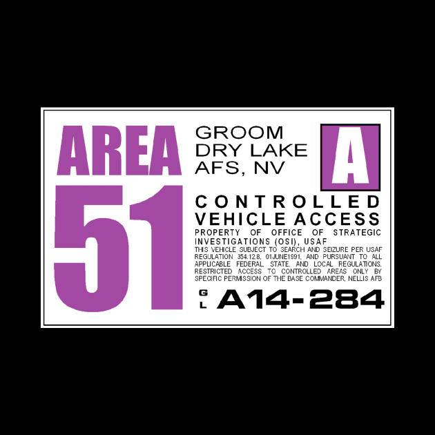 Area 51 Purple Sign by Starbase79