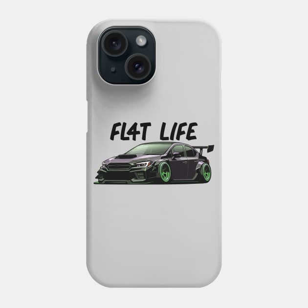 WRX STI Car Art - Subaru Impreza Widebody Modified Flat-4 JDM Car Phone Case by JDM-Rey