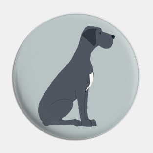 Black Great Dane Dog Pin