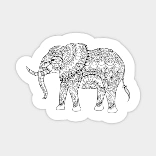 Henna Elephant in Black Magnet