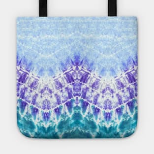 Blue and Purple Zig-Zag Tie-Dye Tote