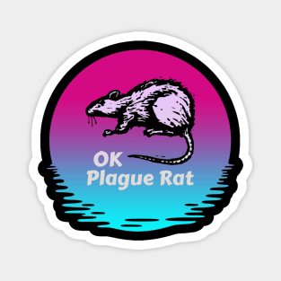 OK Plague Rat Sun and Water Vaporwave Magnet