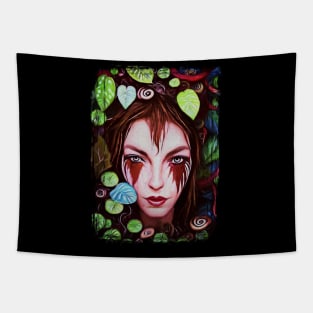 Floral Witch Girl Tapestry