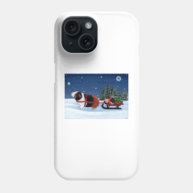 Guinea Pig Pulling Sleigh Phone Case by WolfySilver