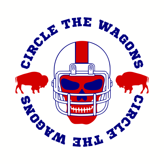Buffalo Football Circle the Wagons Skull by LaurenElin