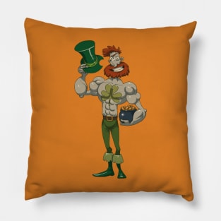 Sporty Leprechaun Pot Gold Pillow