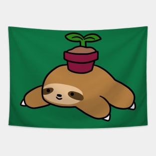 Potted Plant Sloth Tapestry
