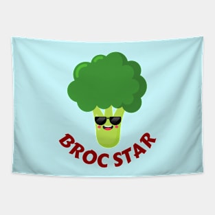 BROC STAR - Cute Broccoli Pun Tapestry