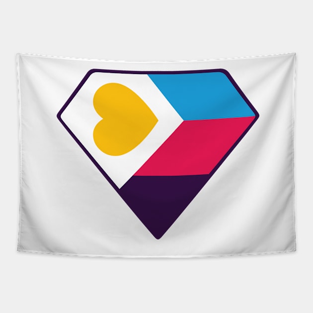 Polyamory Pride - Minimalist Diamond - (New Colors) Tapestry by LaLunaWinters