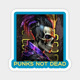 Punks Not Dead (skull wearing punk hair) Magnet