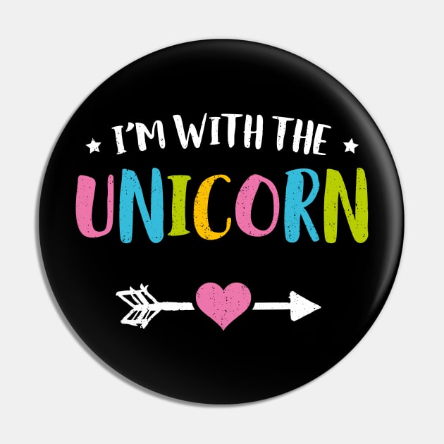 I'm With The Unicorn Funny Halloween Pin by trendingoriginals